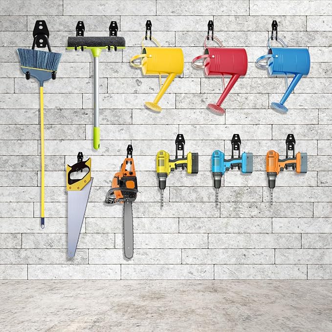 Heavy Duty Garage Hooks 4 Pack, 5.1 inch Medium U Shaped Hanger, Wall Mounted Storage System, Power and Garden Tool Organizer, for Hanging Ladders, Hose, Bulk Items and More