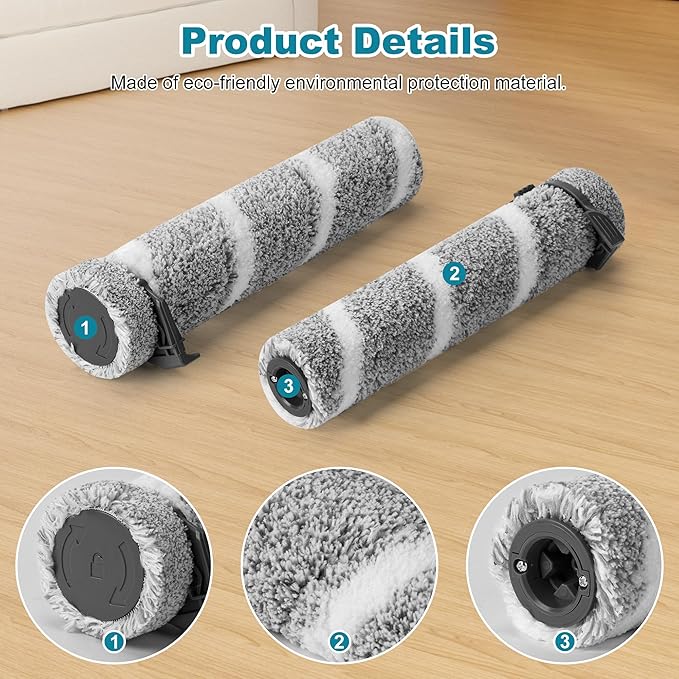 3930F 3933 3930 Brush Roll Filter Replacement Kit for Bissell CrossWave OmniForce Edge Cordless Multi-Surface Hard Floor Cleaner Wet Dry Vacuum, 2 HEPA Filters, 4 ZeroGap Brush Roll, 1 Cleaning brush