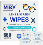 Lens Cleaning Wipes (660 Total Wipes) | Pre-Moistened Individually Wrapped Wipes | Non-Scratching & Non-Streaking | Safe for Eyeglasses, Goggles, & Camera Lens (660)