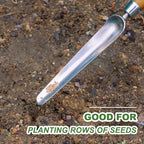 Haliaeetus Seeding Widger, Stainless Steel Garden Planting Trowel for Repotting, Long and Narrow Widger for Weeding from Tight Areas, Hand Transplanter with Wood Handle for Planting, Weeding, Digging