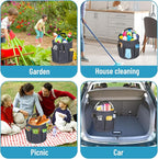 Qivine 17L Cleaning Caddy with Handle, Cleaning Supply Caddy, Foldable Tool Bag Cleaning Products Organizer, Portable Cleaning Bucket Caddy for Cleaning Supplies (Dark Gray)