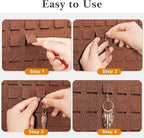 Lolalet Hanging Earring Holder Organizer with 20 Hooks for Women, Earring Organizer Wall Earrings Hanger Pierced Earring Storage, Felt Stud Earring Display, 608 Holes for Earrings - Brown, 1 Pack