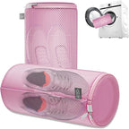 Kimmama Shoe Washing Machine Bag,Laundry Shoes Bags,Sneaker Wash Protector Sack,Sandwish Mesh,Pink,8x15"