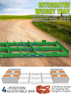 6ft Heavy Duty Drag Harrow for ATV, UTV, Tractor - Adjustable Tow Behind Leveling Rake with Weight Tray for Driveway Grader, Lawn, Field, Pasture, Food Plot Maintenance, Green(72 inch)