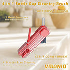 2Pcs 4 in 1 Cup Lid Gap Cleaning Brush Set,Multifunctional Crevice Cleaning Brush for Bottle,Multipurpose Bottle Cleaner with Compact Design Tiny Silicone Cup Holder Cleaner Tool,Kitchen Gadgets