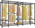 VIPEK V50 Extra Large Closet Rack Heavy Duty Garment Rack Freestanding Wardrobe with Shelves, Portable Metal Clothing Rack for Hanging Clothes, Adjustable Open Closet System, 1300 lb Capacity, Black