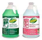 OdoBan Professional Cleaning Neutral pH Floor Cleaner and BioStain and Odor Remover, Made in the USA, 1 Gallon Each