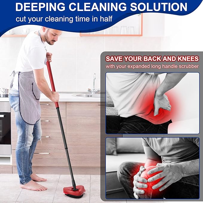 Scrub Brush Head for O Cedar Mop 1 Tank System, Scrubber Mop Head for Ocedar Spin Mop and Bucket, Hard Bristle Cleaning Brush for All Hard Surfaces Floors