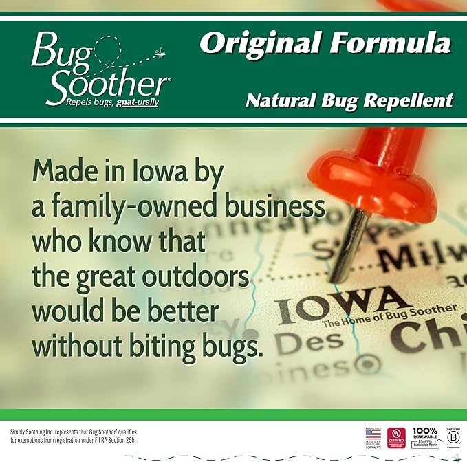 Bug Soother Spray (4 bottle, 2 oz) - Natural Mosquito, Gnat and Insect Deterrent & Repellent with Essential Oils - 100% DEET-Free Safe for Adults & Environment - Made in USA - Includes 1 bottle 1 oz