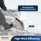 Yocada Snow Shovel ice Scraper Tool 66.3 inch Tall Long Handle Heavy Duty Snow Ice Remover Scraper Weed Removal Tool for Driveway Walkway Road Outdoor Garden Lawn