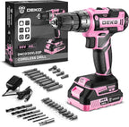 Power Drill Cordless: DEKOPRO'S Pink Cordless Drill 20V Electric Power Drill Set Tool for Women Drills with Battery and Charger 20 Volt Drills Driver Kit