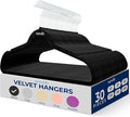30 Pieces Velvet Hangers - Space Saving Heavy Duty Slim Suit Clothes Hanger Set with 360 Degree Swivel Metal Hook, Can Hold Up to 10 Lbs. for Coats, Jackets, Pants & Dress (Black)