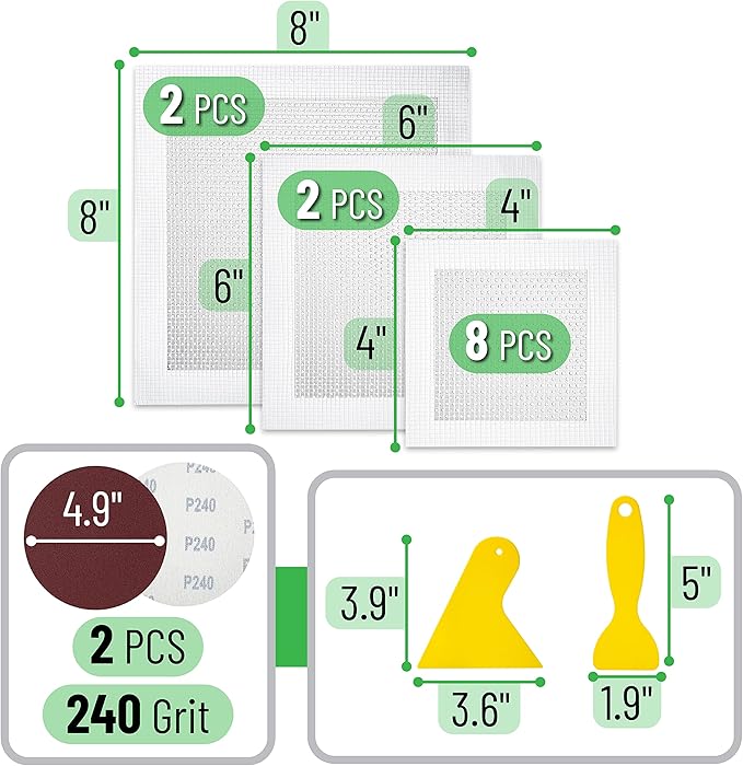 Bates Choice - Drywall Repair Kit, 16pcs, Dry Wall Patch Kits, Wall Repair Patch Kit, Wall Patch Repair Kit, Drywall Hole Patch, Drywall Patch Kit, Wall Hole Repair Kit, Drywall Patch Hole