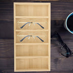 BESTonZON Sunglasses Organizer Tray with 5 Compartments, Eyeglass Storage Holder for Desktop, Sunglass Display Case for Home and Office