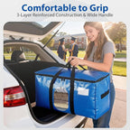 4 Pack Extra Large Moving Bags, Heavy Duty PE Woven Storage Totes with Visible Window & Wrap Around Handles, Reusable Space-Saving Alternative for Home Relocation & Storage