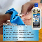 Parker & Bailey Silver Cleaner – Removes Tarnish and Restores Shine on Jewelry, Antiques, Utensils & Furniture, 8 oz Bottle