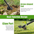 Garden Hoe,2 in 1 Heavy Duty Scuffle Weeding Hoe Garden Tool with Shaped Edge, 45 inch Long Handle, Hand Weeding Rake Action Hoe for Weeding Gardening Grass Weed Moss Removal