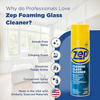 Zep Foaming Glass and Plexiglass Cleaner - 19 oz (Case of 4) ZUFGC19 – Foaming Formula that clings to Vertical Surfaces for Streak-Free Glass Cleaning