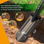 60-Inch Adjustable Long Handle Trench Shovel - 4 Inch V-Shape Garden Spade with Foot Step, Ergonomic Back-Saver Design for Easy Digging, Weed Removal, Edging, Planting, and Home Landscaping Projects