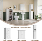 ChooChoo Bathroom Wall Cabinet, Over The Toilet Space Saver Storage Cabinet, Medicine Cabinet with 2 Door and Adjustable Shelves, Cupboard