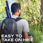 CKG Metal Detector Shovel Travel Carbon Handle for Scoop Shovel, Universal Lightweight Pole for Beach Metal Detecting Digging Tools Treasure Hunting 3k Carbon Fiber Long Tube Rod – Blue/Travel Size