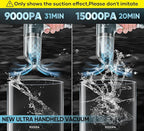 Car Vacuum Cleaner Portable Cordless 15000PA Brushless Motor|Handheld Vacuum Rechargeable 5200mAh Mini Car Vacuum with Super Endurance for Home and Desktop,SW101GREY