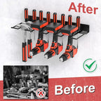 Drill Holder Power Tool Organizer Wall Mount, 4 Cordless Drill Racks with Screwdriver Hole, Heavy Duty Metal Garage Tool Organizer Storage for Tool Room Workshop Basement(1 Tier Black)