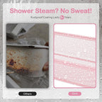 TOOLF 4 Tier Rolling Utility Cart - Durable Metal Design Pink Utility Cart, Storage Trolley on Wheels with 3 Hooks, Perfect for Kitchen, Bathroom & Laundry Room Organization