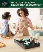 ROYAL CRAFT WOOD Luxury Bamboo Kitchen Drawer Organizer - Silverware Organizer - Utensil Holder and Cutlery Tray with Grooved Drawer Dividers for Flatware and Kitchen Utensils (7 Slot)