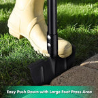 Half Moon Manual Lawn Edger - 36 Inch Long Handle- Heavy Duty Manual Edging Tool for Driveway, Sidewalk, Flower Bed, Landscaping Black