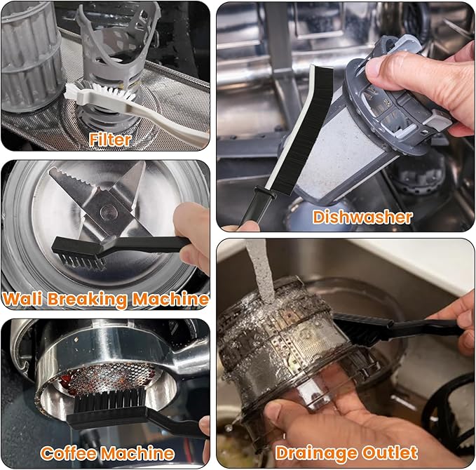 Washing Machine Cleaning Brush Kits, Washer Cleaner Tools Accessories 6pc Drum Laundry Cleaner Brush and Crevice Cleaning Brush for Tight Spaces and Washer Rubber Seal