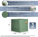 NaturalCozy 13x15x13 Kallax Storage Cubes Bins, 3 Pack | Cotton Rope Cube Storage Bin Woven Baskets for Organizing | Kallax Insert Storage Baskets for Shelves Organizer, Kids Toy, Closet Baby Nursery