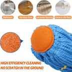Self-Wringing Twist Mops with 1 Extra Refill, Microfiber Mops for Floor Cleaning with 57 " Long Handle, Easy Wringing Floor Mop for Hardwood Commercial Household Clean (1 Handle & 2 Mop Heads)
