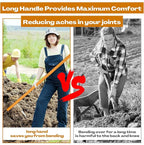 9-Tine Manure Fork, 3 Sets Heavy Duty Pitch Fork with 47.2" Wood Handle, Muck Rake Broadfork Garden Tool for Gardening Horse Stall Picking up Manure Farm