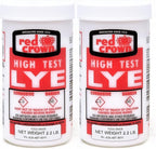 The Boyer Lye for Soap Making, Sodium Hydroxide Pure High Test Lye Food Grade, Caustic Soda, Drain Cleaner and Clog Remover, 2 Pack 2.2 lbs