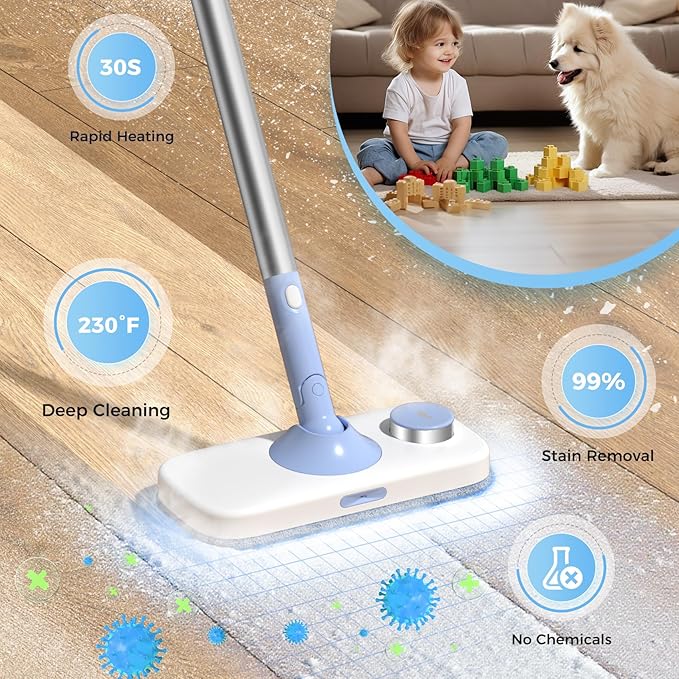 7 in 1 Steam Mop for Floor Cleaning, Multipurpose Floor Steamer with Detachable Handheld Steam Cleaner Perfect for Hardwood Floors, Clothes, Windows, Tiles, Furniture, Carpet, Whole Home Use