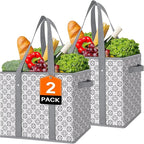 WISELIFE Reusable Grocery Bags [2 Pack],Large Grocery Tote Bag Water Resistant Shopping Bags Foldable Grocery Bag for Clothes,Shoes and Picnic