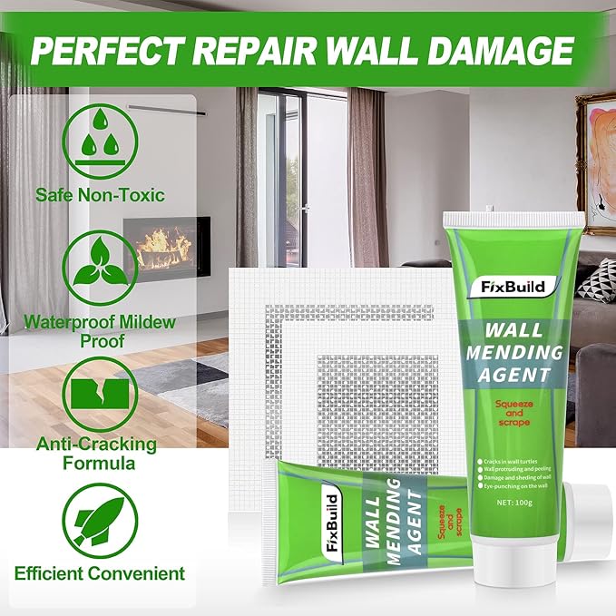 Drywall Repair Kit, 2 Spackle Wall Repair Patch Kit, Wall Mending Agent, Quick and Easy Repair of Holes, Dents and Graffiti