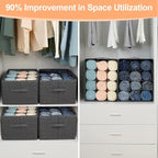 EASEVE 2Pcs Closet Organizers and Storage Bins for Clothes - 12 Cell Drawers Organizer Grid Storage Box for Jeans Pants Sweater Towel T-shirts, Wardrobe Shelf Dividers Closets Organization