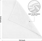 Microfiber Cleaning Cloth, 12 Pack Lint-Free and Highly Absorbent Rags, White Reusable Microfiber Towels for Car, Kitchen, Bathroom and Household Cleaning Supplies, 11.8"X11.8"