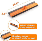 15" Window Washer Squeegee Attachment // Multi-Use Squeegee for Car and Window Cleaning Fits All Extension Poles with Standard Acme Thread // Professional Window Cleaning Tool (Pole Sold Separately)