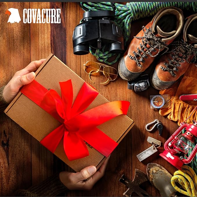 COVACURE Survival Shovel Multi-Purpose Camping Shovel - Unbreakable Tactical Shovel Heavy Duty Survival Camping Gear for Off-Roading, Camping, Gardening, Hiking, Outdoor