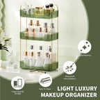 Akinbas 3 Tier Bathroom Organizer Countertop Makeup Perfume Tray Skincare Organizer for Bathroom Dresser Vanity (Green)