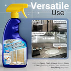 Shower Glass Door Cleaner – Shower Buster Spray for Soap Scum & Hard Water Stains – No Scrub Bathroom Cleaner for Glass, Tile, Chrome, Ceramic, RV and Septic Safe (500ml / 16.9oz)