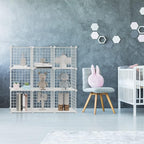 HUBSON Wire Cube Storage Organizer, Book/Toy/Craft/Potted Plants and petCloset Organizers and Storage Shelves, 12-Cube Freely Combinable Metal Grids Storage Shelf,White Plus Iron