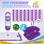 KEEPOW 10 Pack Reusable Pads for Swiffer Power Mop, Refill Pads for Swiffer Power Mop Wood Floor Cleaning, Microfiber Mop Pads for Hardwood Floors