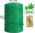 Vivifying Garden Twine, 328 Feet 3mm Green Plant Ties, Strong Jute Twine String for Climbing Plants, Tomatoes, Crafts and Decoration