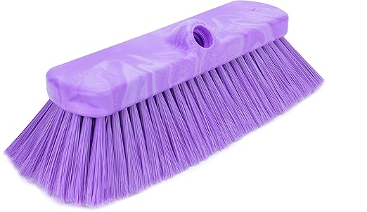 SPARTA 41278EC68 Flo-Thru Plastic Wall Scrub Brush, Equipment Brush With Soft Nylex Bristles For Industrial Kitchens, Hospitals, Commercial Cleaning, 4 Inches, Purple, (Pack of 12)