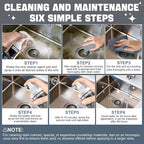 Granite Cleaner and Sealer for Granite Ceramic, Natural Stone Sinks, Restores Shine, Waterproof, All-in-One Cleaning Included 300g Granite Cleaner, 200ml Granite Sealer, 2 Sponges & Microfiber Cloth