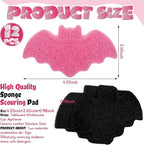 Tioncy 12 Pack Bat Kitchen Sponges Bulk Dual Sided Scrubber Sponges Dishwashing Non Scratch for Bat Kitchen Accessories Dish Scouring Black, White, Pink